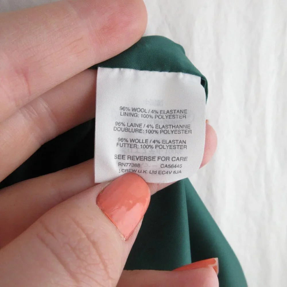 J. Crew Resume Dress Size 4 Tall Solid Emerald Green Wool Sheath